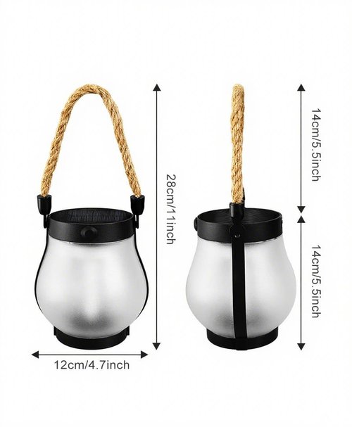 Dancing Flame Solar Lantern Outdoor Lights, Solars Lantern Outdoor Hanging Solar Lights Dancing Flame, 2025 New Waterproof Garden Lights with 2 Light Modes, 2 Charge Modes, for Garden Table Yard (1)