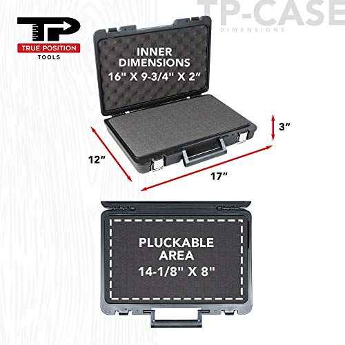 True Position Tools - Universal Hard Carrying Case with Premium Kaizen Pick and Pluck Foam - Protects Electronics, Tools, Cameras and Testing Equipment, 17 x 12 x 3 In.