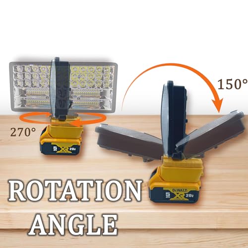 BYZONE 90W 5400LM LED Work Light for Dewalt 20V Batteries, Portable & Waterproof