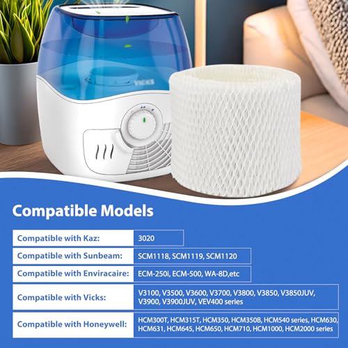Extolife 6 Pack WF2 Humidifier Filters for Vicks – White