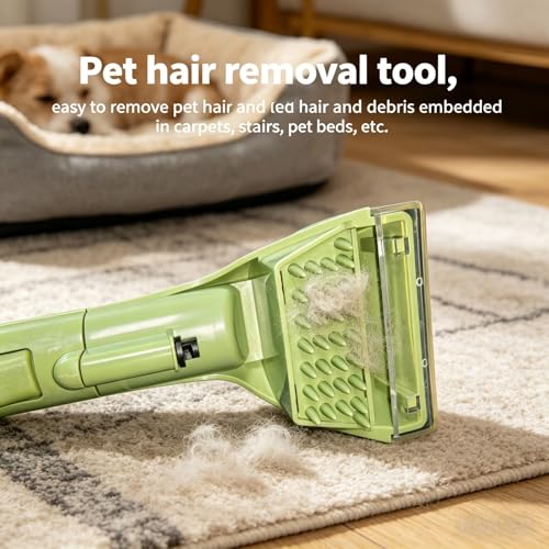 YUYUXB Little Green Machine Tough Stain Tool Attachments – Green, 1 Handle + 1 Silicone Brush + 2 Nylon Brushes