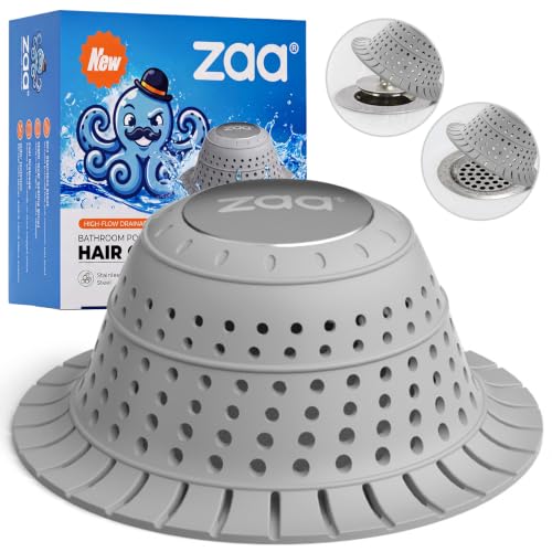 Zaa Shower Drain Hair Catcher 1 Pack Gray - Bathtub & Sink Drain Protector