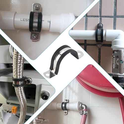 1-1/4 Inch 10 PCS 2 Holes Rubber Cushioned U Bracket Clamp, Reinforced Rigid Pipe Strap, Stainless Steel Conduit Straps Cable Clamp (32 mm) by Tavonuxt
