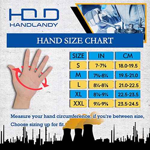 HANDLANDY Work Gloves for Men & Women, Utility Mechanic Working Gloves Touch Screen, Flexible Yard Work Gloves