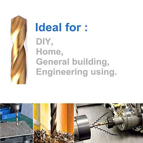 5PCS, 3/8", Titanium Coated Drill Bits