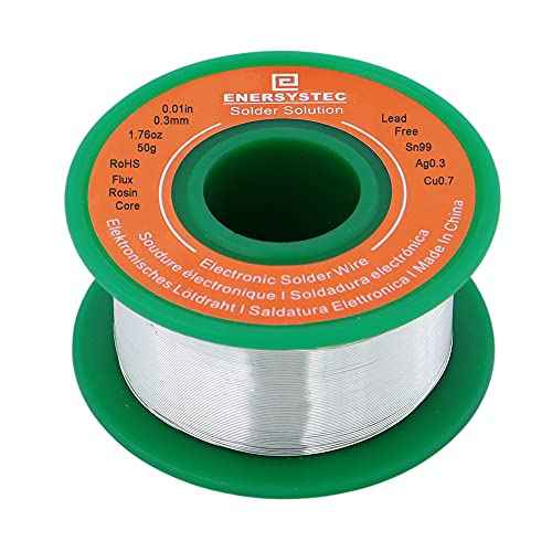 Ultra-Thin Solder Wire 0.01in 0.3mm Rosin Core Flux 2.5, Lead Free Solder Wire Sn99 Ag0.3 Cu0.7 Flow 50g Electronics Soldering Electric Solder