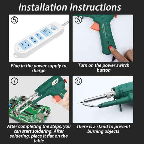 8PCS Internally Heated Industrial Welding Tools, 2025 New Industrial Welding Machine, Automatic Multi-function Soldering Iron Soldering Gun Set for Industrial Home DIY
