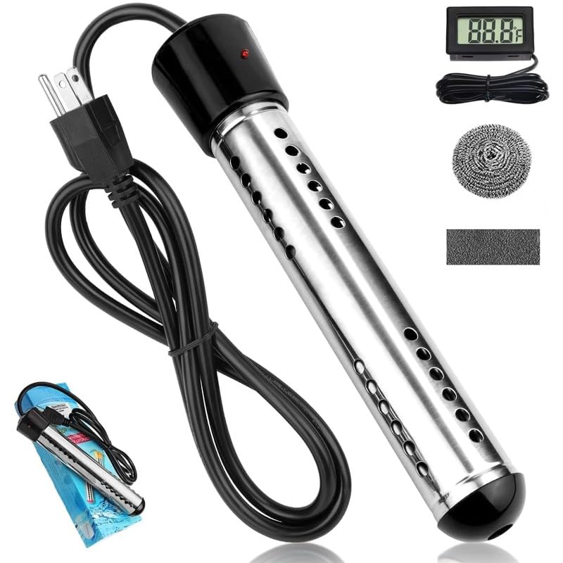 Eaakkoom 2000W Portable Immersion Water Heater with Stainless Steel Guard