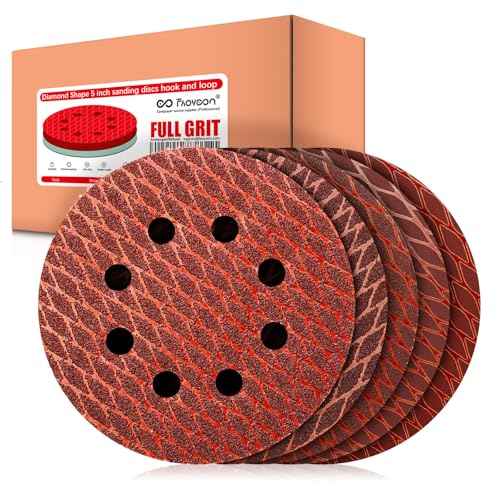 Sanding Disc 5 Inch 8 Hole Hook and Loop, Diamond Shape Orbital Sander Pads 40,60,80,100,120,150,180, 240,320,400 Grit, Sand Paper for Random Orbital Sander, 100-pack