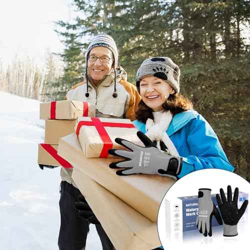 NATURALRISE 100% Waterproof Gloves for Men & Women,Winter Work Gloves with Grip for Cold Weather
