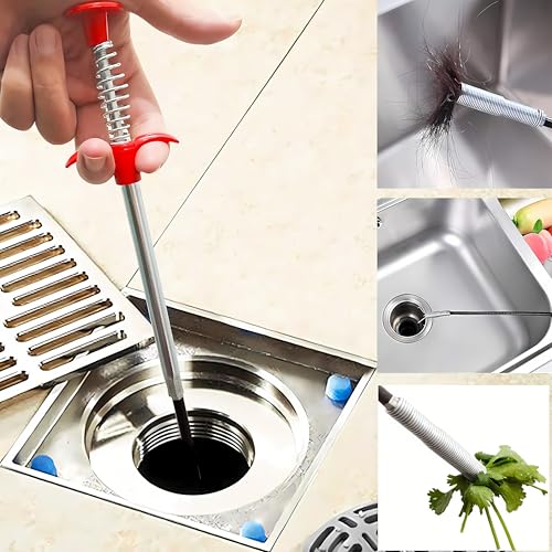 Domejo 79-Inch Flexible Drain Snake Clog Remover for Household Pipes