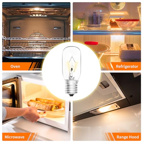 2-Pack Microwave Oven Light Bulbs WB36X10003, 130V 40W, E17 Base – GE/LG/Frigidaire Compatible