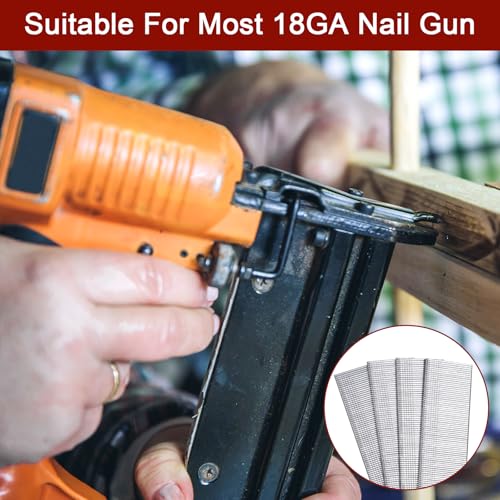 DEWBIN 1-1/4-inch 18 Gauge Galvanized Brad Nails - 1000 Count for Nail Gun