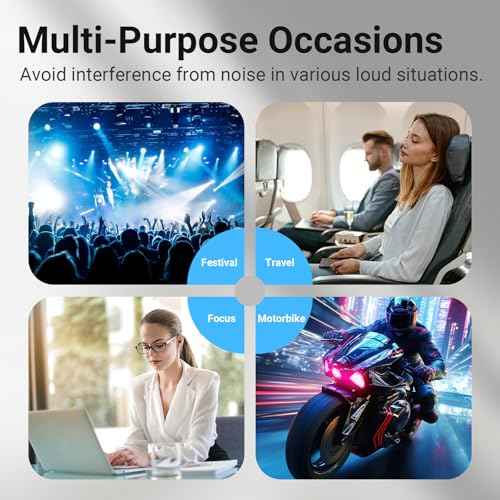 Motorcycle Ear Plugs Wind Noise, Concert Ear Plugs Hearing Protection, 25-30dB Noise Reduction Silicone Earplugs for Concerts, Sleep, Motorcycle, Work, 8 Eartips, Black