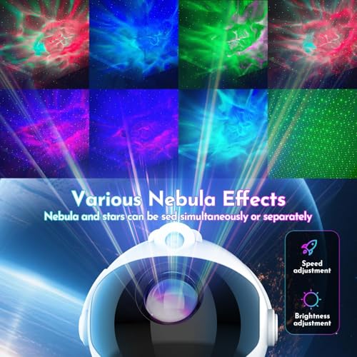 White Astronaut Galaxy Projector for Bedroom Decor, Night Light, Gifts