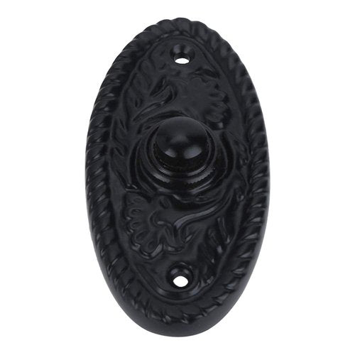 STALLION HARDWARE Iron Bell Push Button - Black Powder Coat Door Chime for Classic Entryways, Durable Hardwired Design, Perfect for Modern & Classic Homes