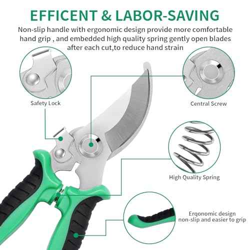 Garden Pruning Shears 3 Pack Gardening Shears Garden Scissors Stainless Steel Plant Flower Scissors Clippers Pruning Shears tijeras de jardiner?a