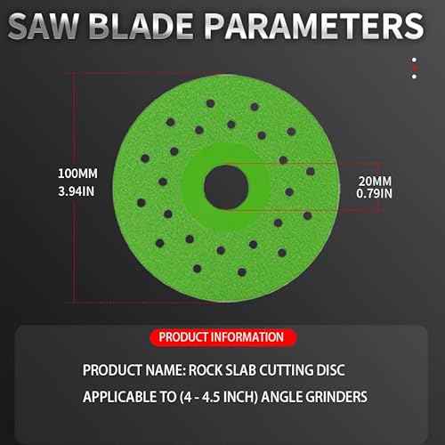 Rock Slab Cutting Disc, Glass Cutting Disc, 4 Inch Rock Slab Flat Grinding Cutting Piece, Diamond Chamfered Saw Blades for Cutting and Grinding Tile and Marble (3)
