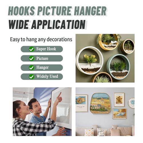 30pcs Silver Wall Picture Hooks Drywall Hangers for Art Mirrors Shelves