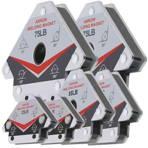 GUTIMORE Welding Magnets 25LB&55LB&75LB 6Pcs Welding Magnet Set, Magnetic Welding Holder, Holding Power Welding Accessories