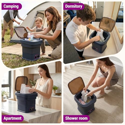 Omosando Portable 18L Foldable Mini Washing Machine with Spinner for Travel & Home