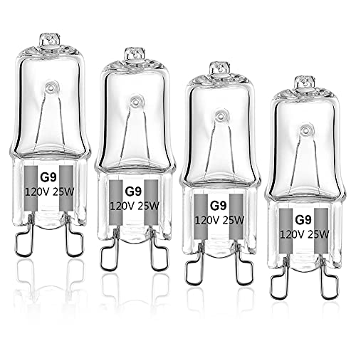 G9 25W Microwave Light Bulb for Whirlpool Over-the-Range (4 Pack) W10709921 Replacement