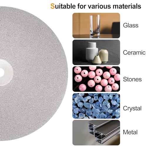 HARFINGTON Diamond Flat Lap Disc Set 6" x 1/2" Arbor 120/240/600/1000/1200/1500/2000/2500/3000 Grit Abrasive Wheel Lapping for Grinding Sanding Ceramics, Glass, Stones