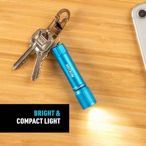 Nite Ize Radiant 100 Keychain Flashlight - Waterproof Mini Keychain Flashlight with Bright 100 Lumen Light - Waterproof Flashlight for Backpacks and Keys - Keychain Flashlight - Blue