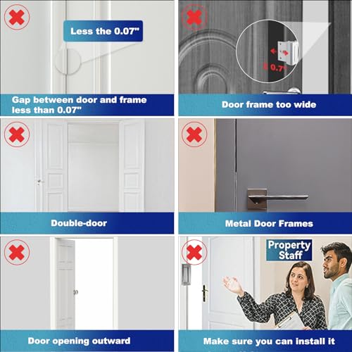 AceMining White Door Reinforcement Lock - Childproof Home Security, Heavy Duty