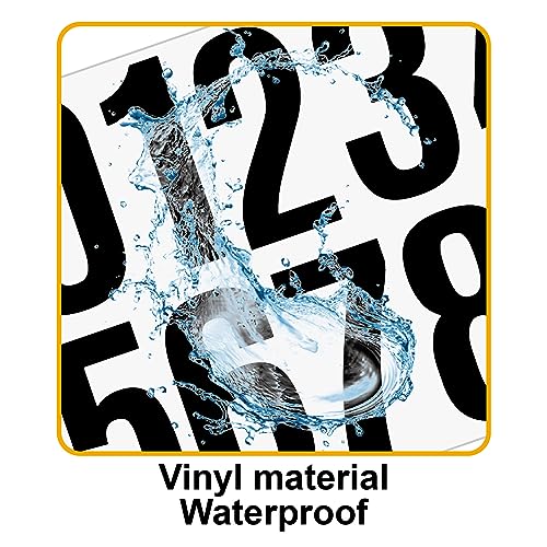 GHYPL Black 3 Inch Waterproof Vinyl Mailbox House Number Stickers - 6 Sheets