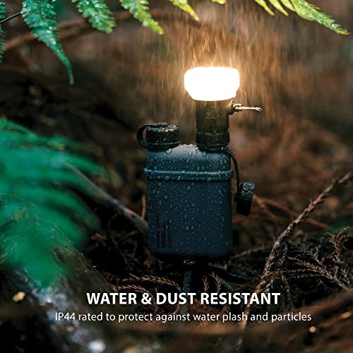 Elecom NESTOUT Beige Outdoor Camping LED Lantern with Tripod, Dimmable USB Light, IP44 Waterproof, 10-350 Lumens
