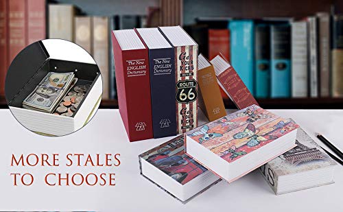PACOLO Rose Combination Diversion Book Safe with Security Lock - Hidden Storage Box, 9.5x6x2.2 Inches