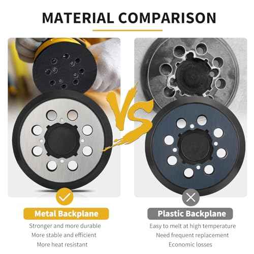 Sander Pad for Dewalt, 5" 8 Hole Hook and Loop Replacement Orbital Metal Sander Pad for DeWalt DWE6421 6421K DWE6423 6423K DCW210B Random Orbital Sander Part DWE64233 & N329079