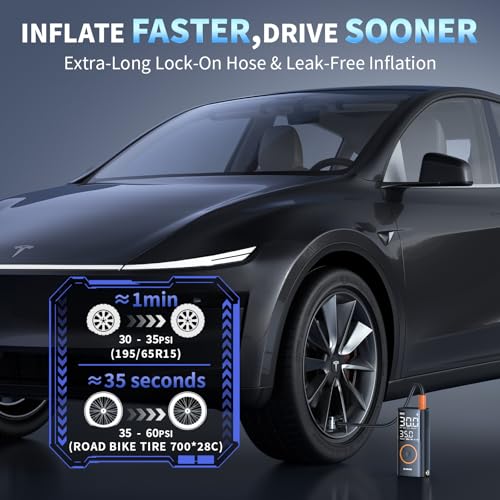 OlarHike Portable Tire Inflator & Air Compressor with USB Power Bank