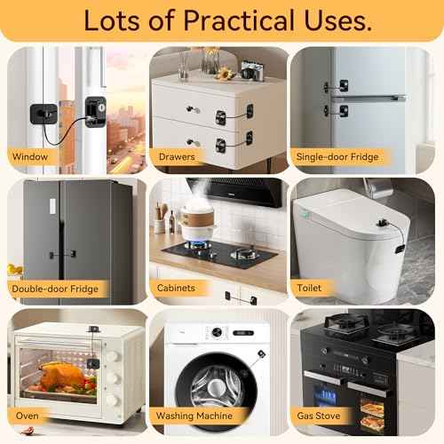 2 Pack Refrigerator Lock for Kids, Toddlers and Adults, Child Proof Fridge Door Lock with Keys for Kitchen Freezer, Air Oven Air Fryer, Cabinets and Drawers, Windows, Doors (B-Black-2 Pack)