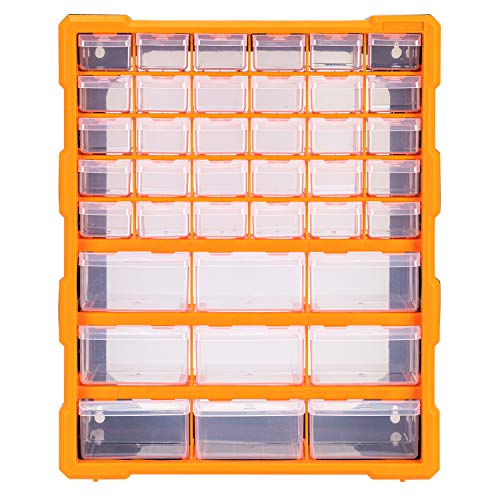 Amazon Basics 39-Drawer Wall Mount Cabinet Organizer, 15" L x 6.3" W x 18.6" H