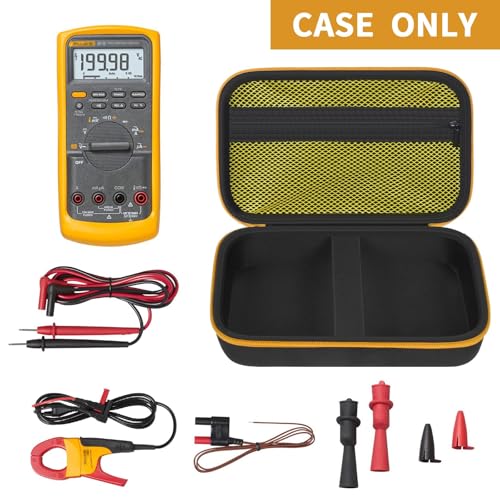 Comecase Hard EVA Case for Fluke 87V/88V/15B+/17B+ Digital Multimeter - Black & Yellow Pocket