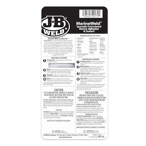 J-B Weld MarineWeld 25ml Syringe Waterproof Epoxy Sealant for Marine Repairs