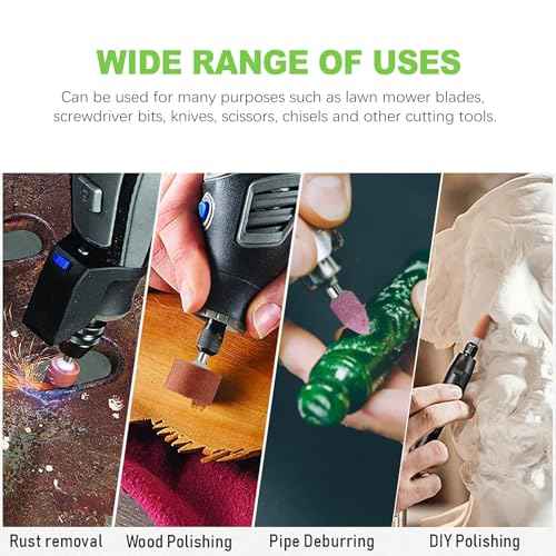 42 Pcs Sanding and Grinding Drill Bit Set, 1/8" Shank Rotary Tool Attachments, Diamond and Aluminium Oxide for Metal, Stone, Ceramic, Glass Polishing, Carving, Rust Removal