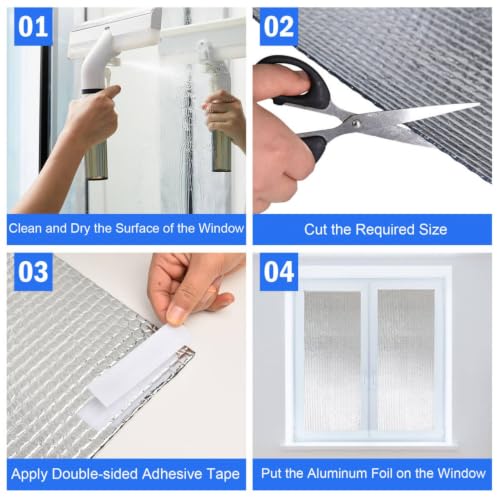 YoleShy 48in x 10ft Reflective Bubble Window Insulation for Cold & Hot Weather