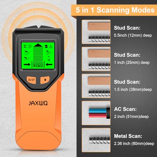 Onion JAXWQ 5-in-1 Stud Finder Wall Scanner with HD LCD Display, Metal & Wire Detector