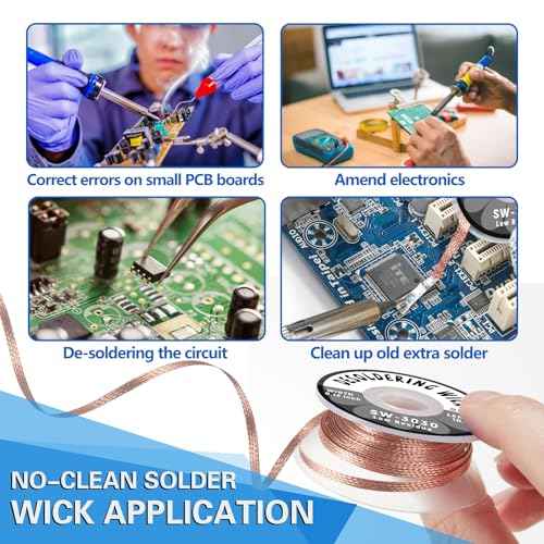 SYOKO 3 Pack Desoldering Wick, Braid Length 10ft/3M Width 3.0mm, No-Clean Solder Remover Wick, Used to Remove the Solder and Disassemble Electronic Components - (SW-3030)