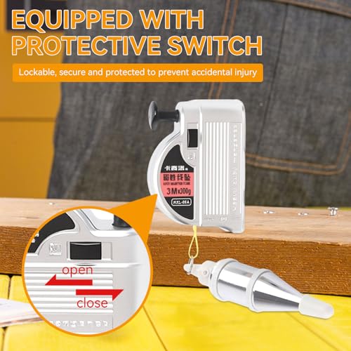 Magnetic Plumb Bob with String, Reel Retractable Line Tool, 8m/ 26ft