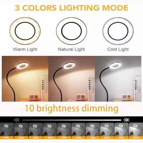 Soldering Station Helping Hands with Magnifying Glass with Light Third Hand Solder Tool Circuit Board Welding Kit PCB Holder Heavy Duty Base Plate | Four Flexible Arms