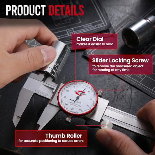 SAE Dial Caliper 0-6" Precision Measuring Tool