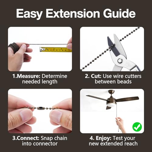 Retro Bronze 120-Inch Ceiling Fan Pull Chain Extension - Antique Brass Finish