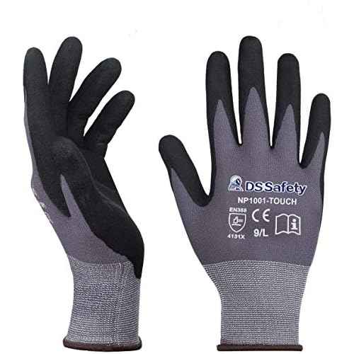 NP1001 Safety Work Gloves Comfort Stretch Fit Power Grip Smart Touch Durable Foam Coated