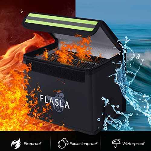 FLASLD Fireproof Explosionproof Lipo Bag with Charge Port - Large Capacity Lipo Battery Storage Guard Safe Pouch