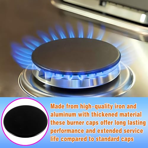 CDDCWZ Upgraded Gas Stove Burner Cap Set 4-Piece Flat Variation
