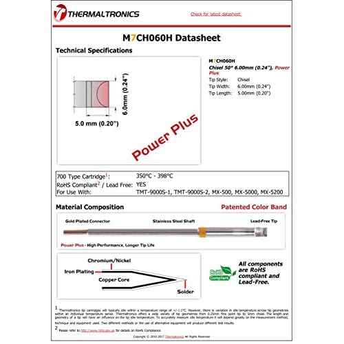 Thermaltronics M7CH060H Chisel 50deg 6.00mm (0.24in), Power Plus